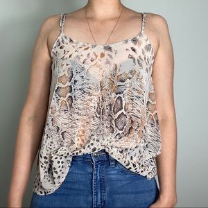 Snakeprint cami/spaghetti strap top